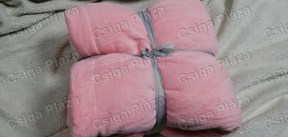 Halvány rózsaszín kétoldalú bundás pléd (sherpa takaró) 150*200 cm 