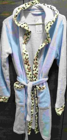 Halvány kék párduc csíkkal wellsoft köntös S